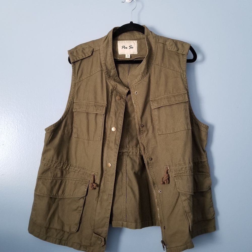 Women's Per Se Army Green Vest  1x